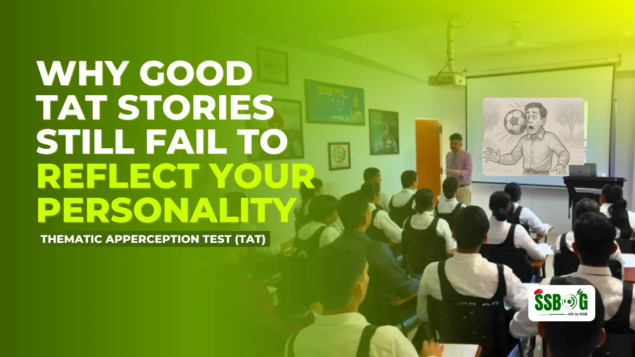 SSB candidates during a TAT psychological test session with a projected thematic picture